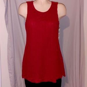 Alfani red sequin flowy dressy tank top, NEW